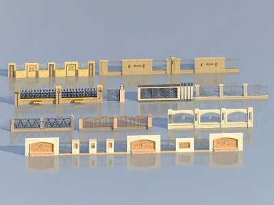欧式古典景墙3D模型下载